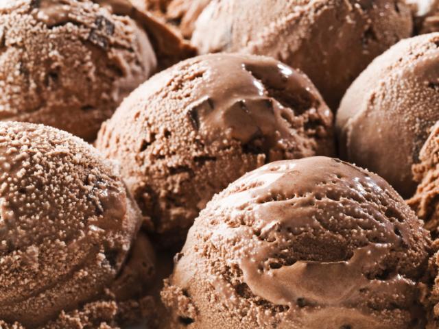 Chocolate ice cream background close up shoot