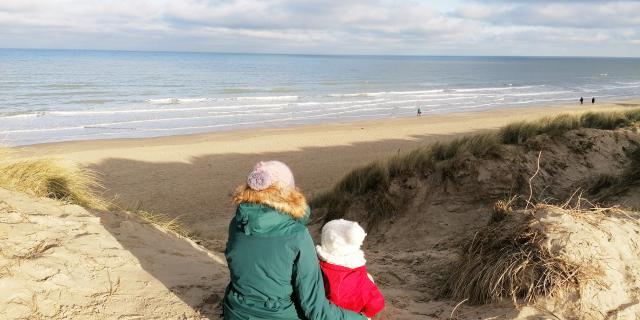 Plage Leffrinckoucke Hiver Famille