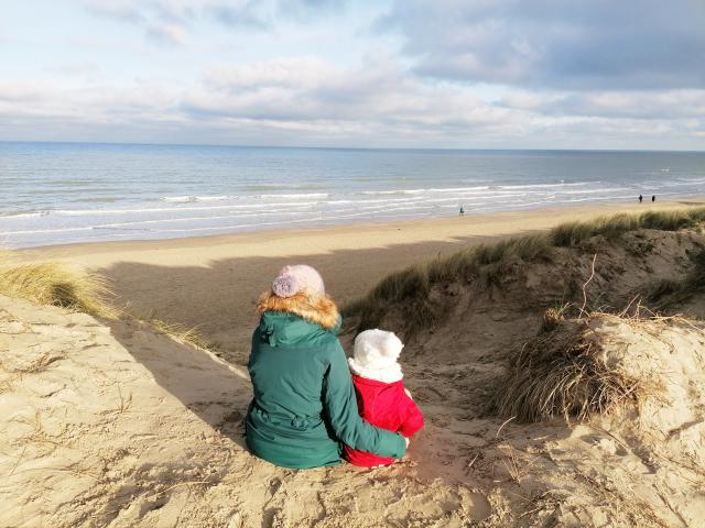 Plage Leffrinckoucke Hiver Famille